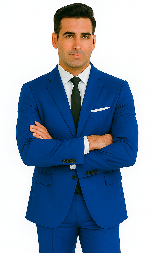 Mix and Match Suits Men's Saphire~Royal ~ Indigo ~ Bright Blue ~ Cobalt New Blue 2 Button Dress Suits for Men Separate Any Size Jacket & Pants