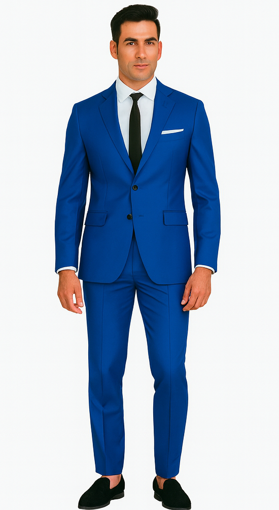 Men's Mix And Match Suits Saphire~Royal Blue Indigo Bright Cobalt New 2 Button Dress ForSeparate Any Size Jacket & Pants Royal 36 Short (plz specify