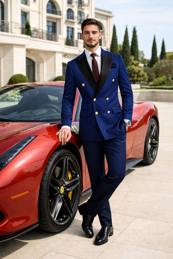 Double Breasted Tuxedo Groom Suit