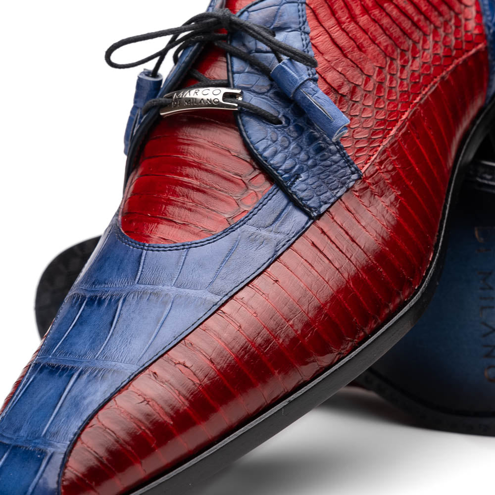 Marco Di Milano Moncalieri Navy & Red Dress Derby Oxfords