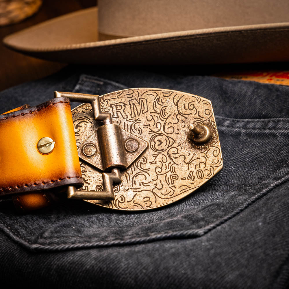 Marco Di Milano Montana Belt - Mustard Brown Leather Dress Shoe