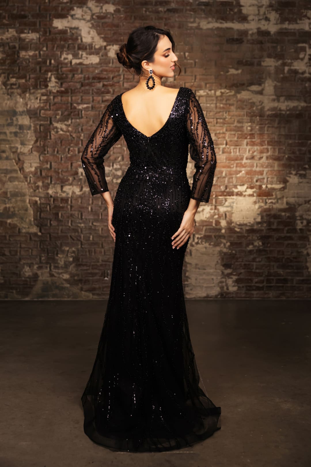 Mother Of The Bride Dress 3/4 Sleeves Mesh Gown By Royal Queen RQ8174