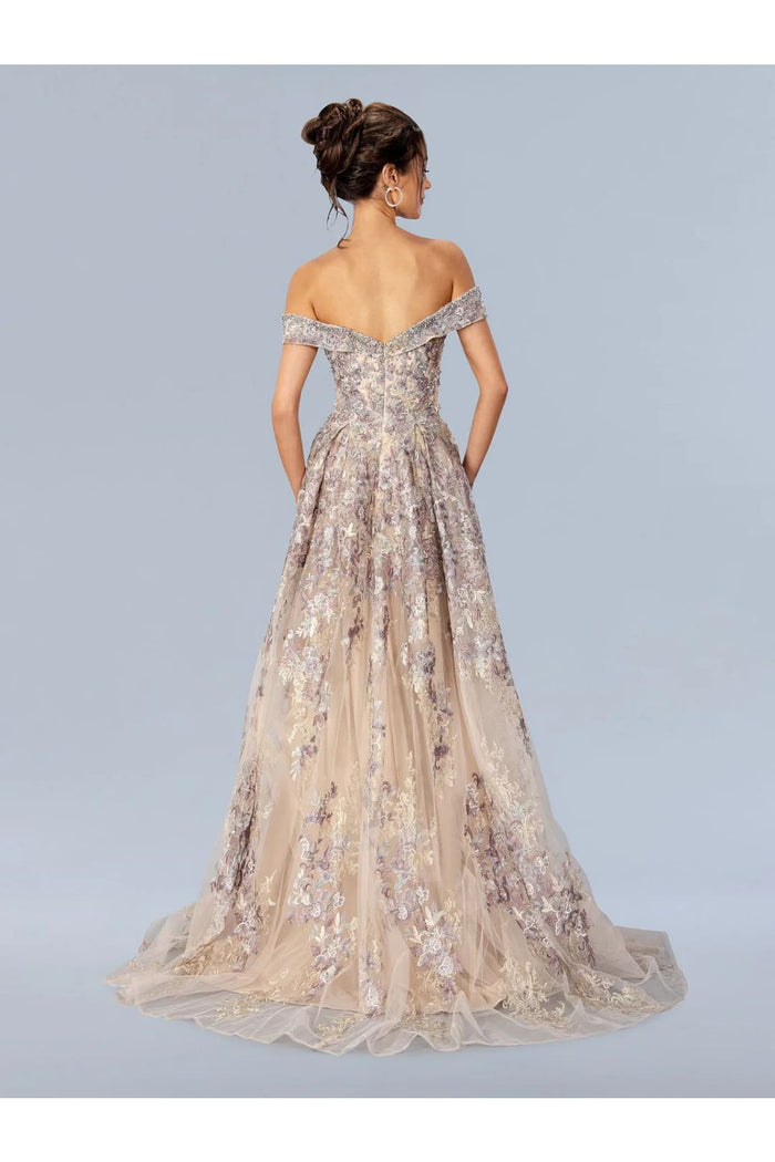 Multi Color Ball Gown Floral Prom Evening Dress Stella Couture 24327