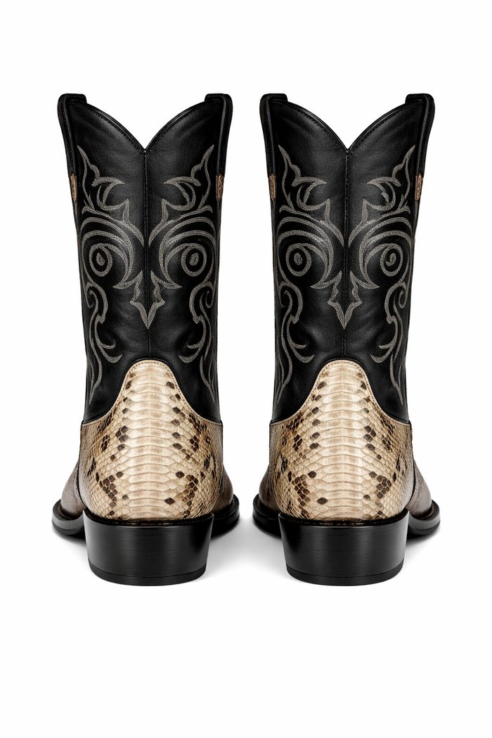 Natural Python Snip Toe Boots by Los Altos