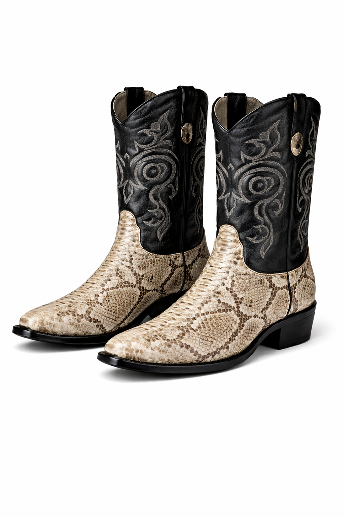 Natural Python Snip Toe Boots by Los Altos