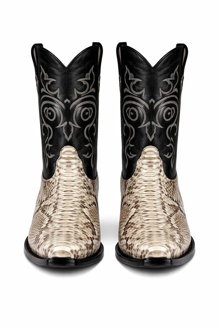 Natural Python Snip Toe Boots by Los Altos