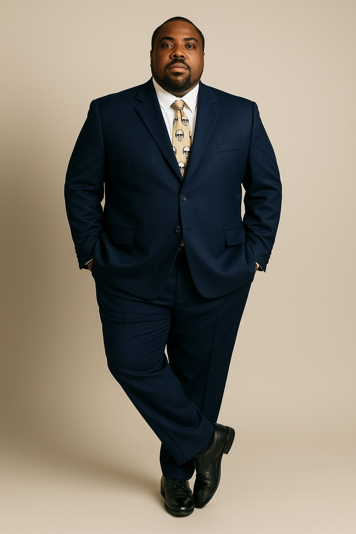 Suits For Big Man BIG & TALL CHARCOAL Discounted Sale Up to Size 82 SUIT HAND MADE - Color: Dark Grey Suit