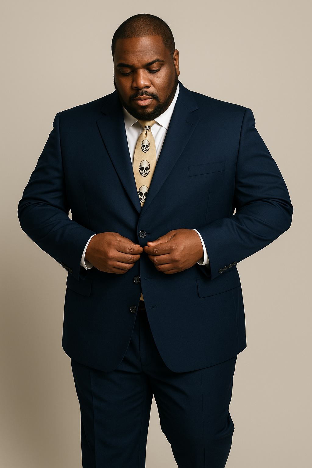 Suits For Big Man BIG & TALL CHARCOAL Discounted Sale Up to Size 82 SUIT HAND MADE - Color: Dark Grey Suit