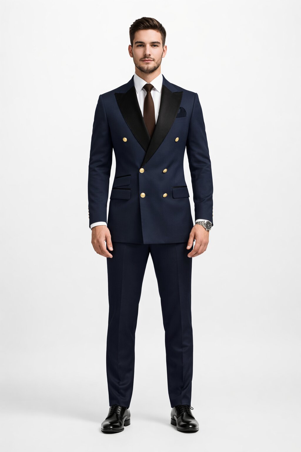 Double Breasted Tuxedo Groom Suit