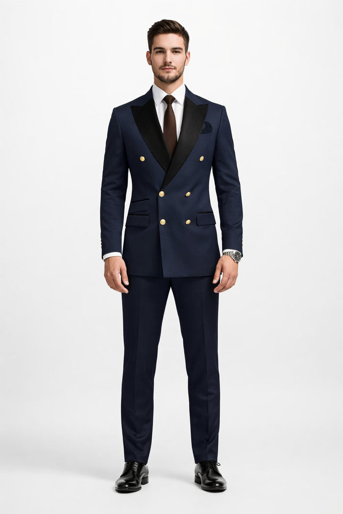 Double Breasted Tuxedo Groom Suit