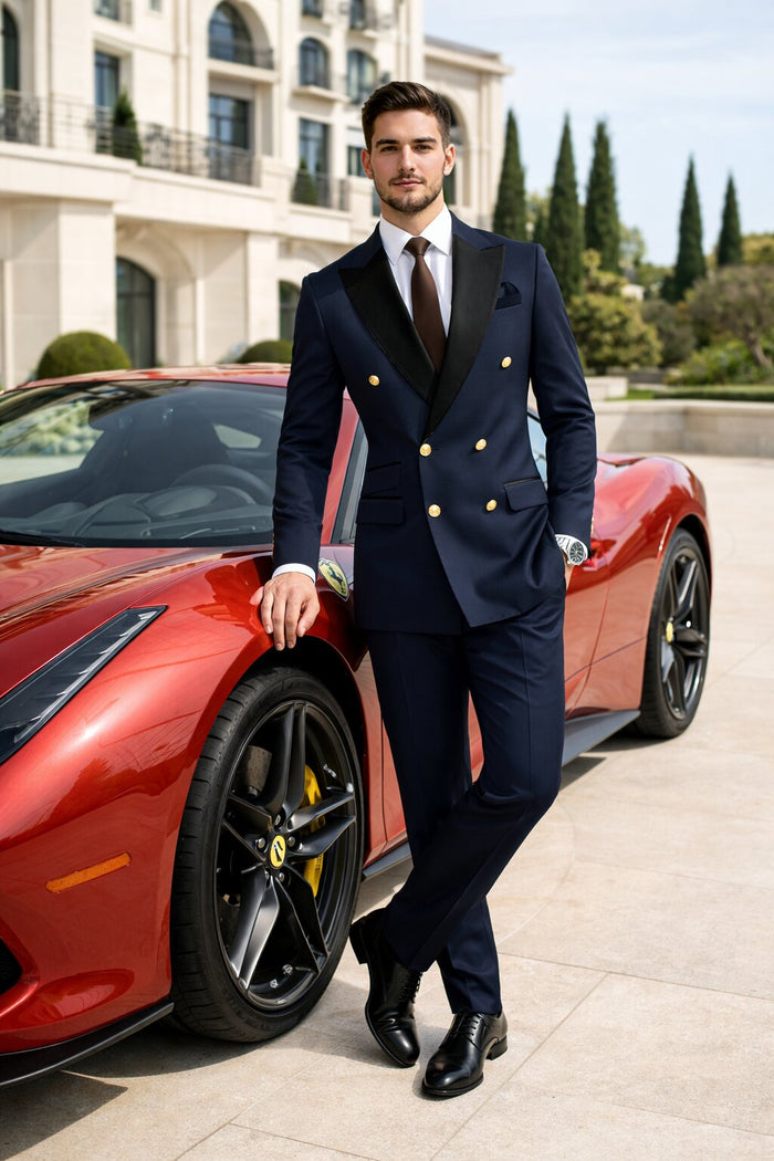 Double Breasted Tuxedo Groom Suit