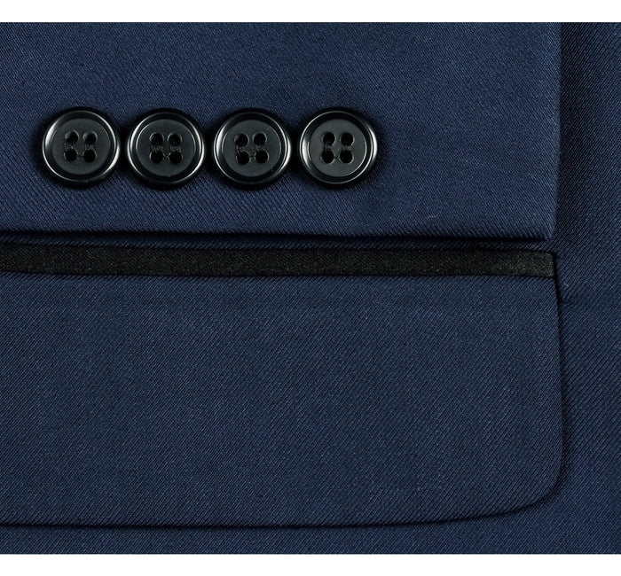 Men's Slim Fit 2-Piece Navy Shawl Lapel Tuxedo Suit