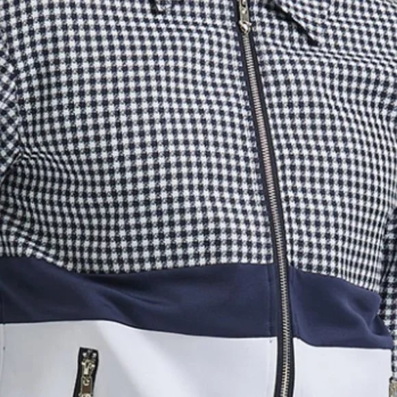 Mens Houndstooth Navy 2pc Tracksuit