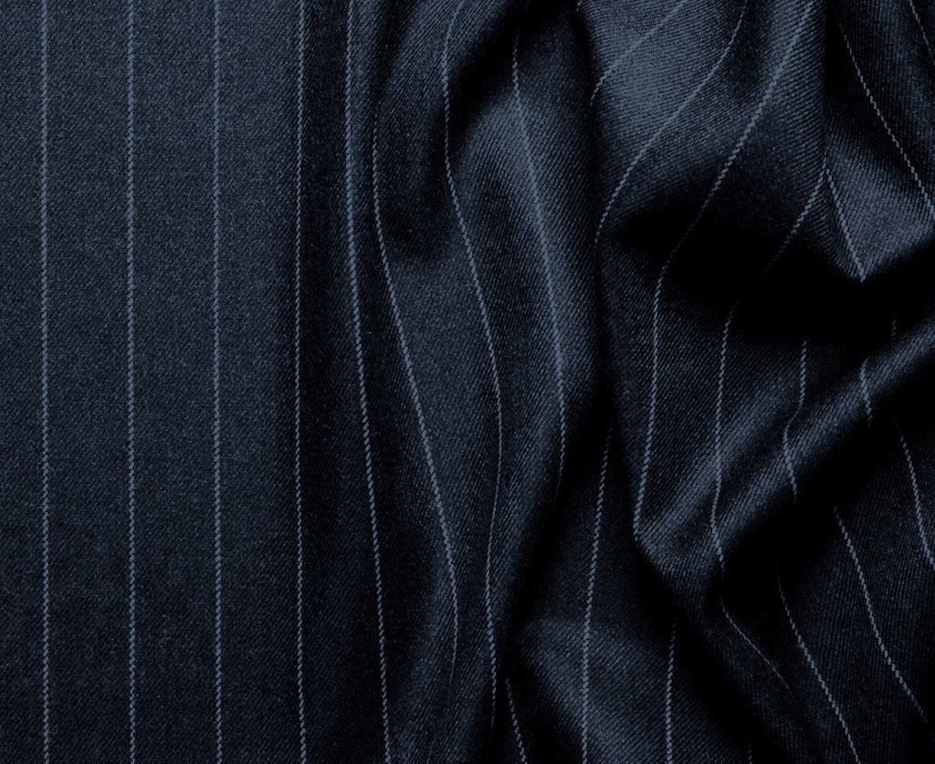 Sovana Navy Stripe Regular Fit 3 Piece Suit
