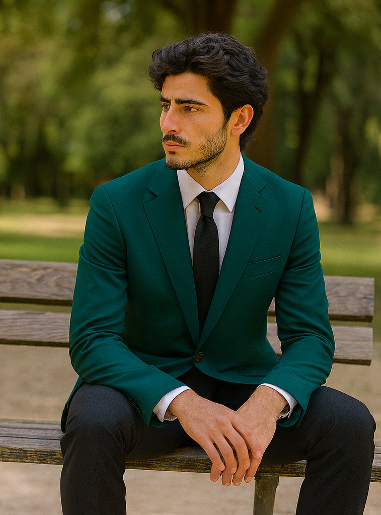 Neil Allyn Augusta Green Polyester Blazer
