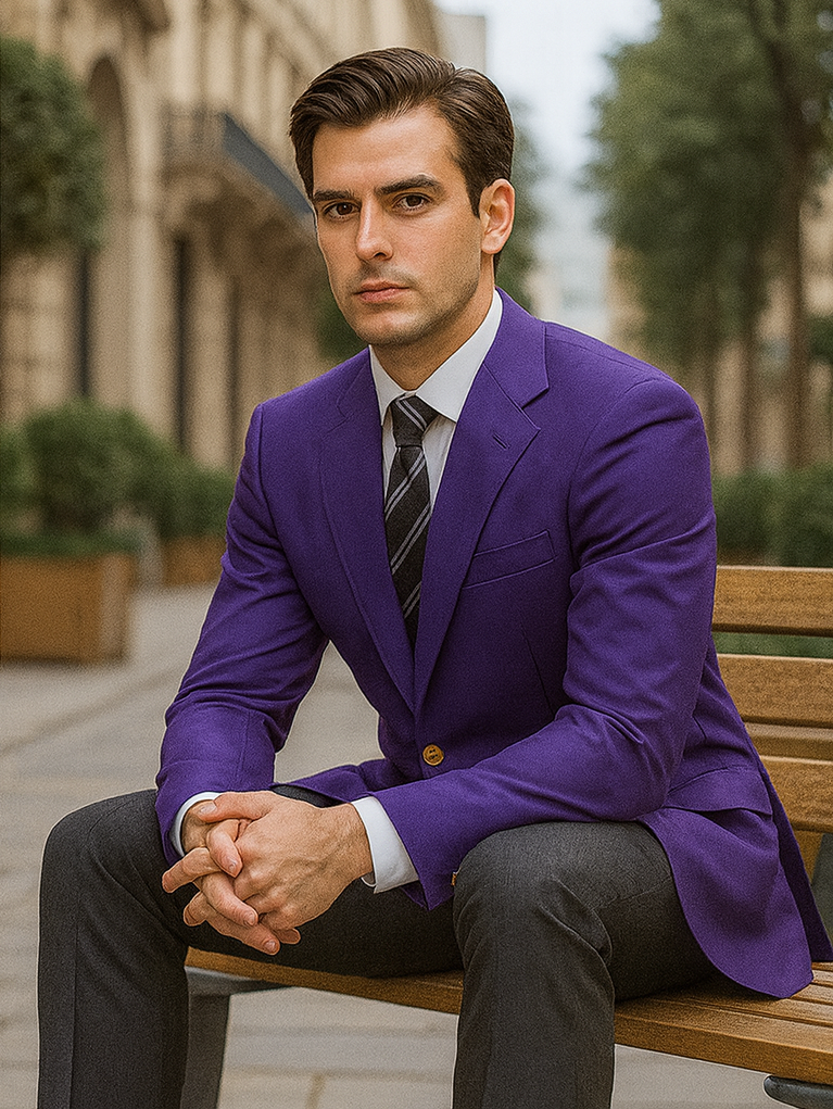 Neil Allyn Men's Purple Blazer Jacket