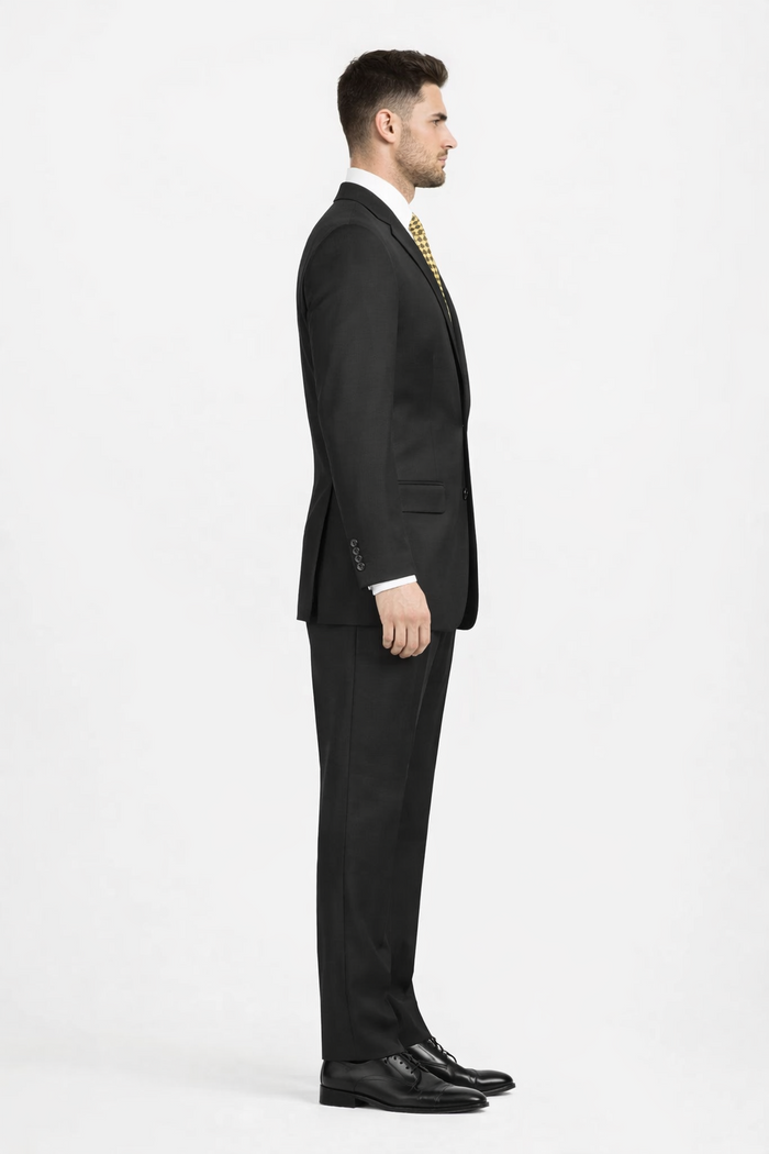 Nola Collection Black Regular Fit Suit by Vinci