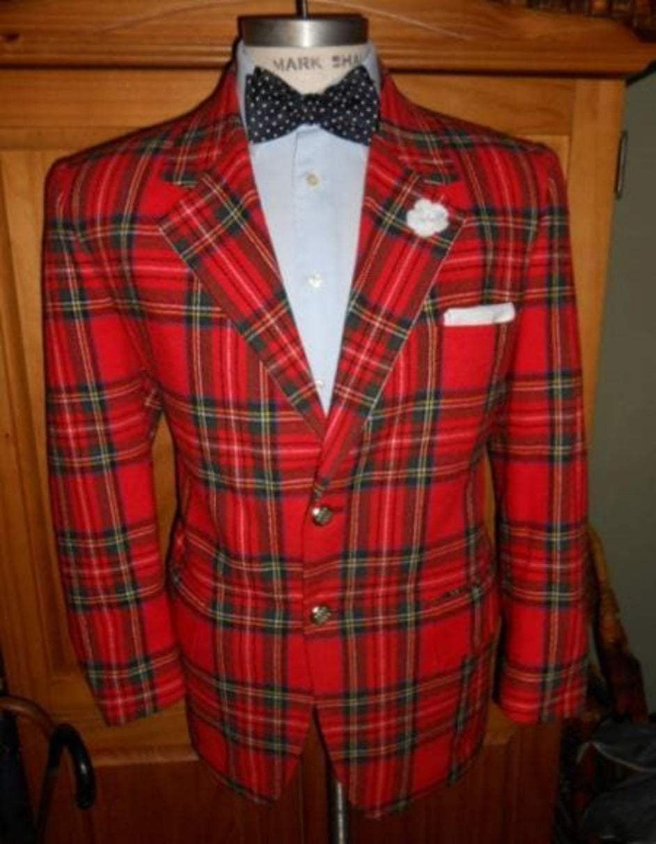 Big and Tall Windowpane Check Sport Coat