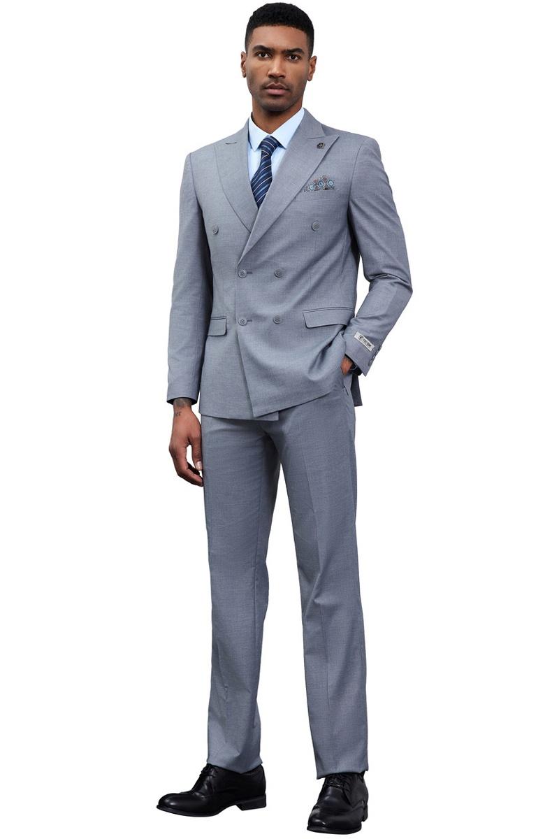Stacy Adams Grey Double Breasted Men's Suit
