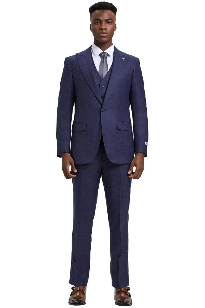 Stacy Adams Eggplant Purple Plaid Suit