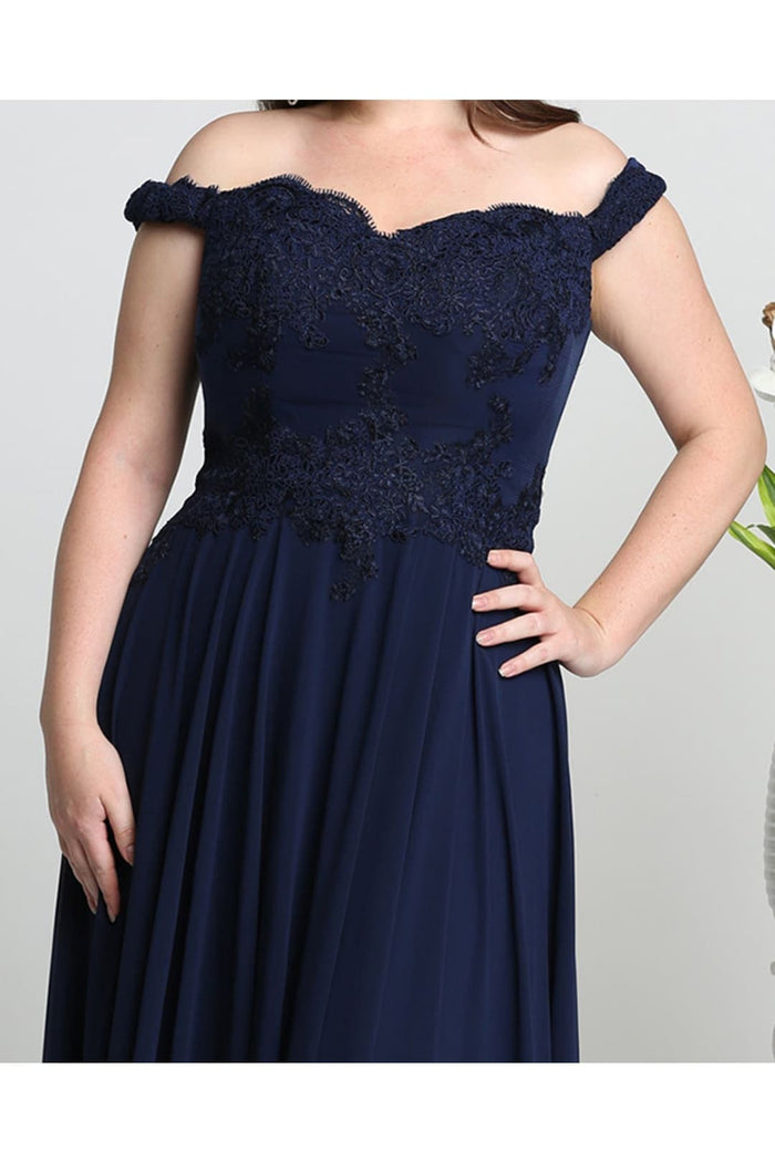 Plus Size Long Evening Gown Maxi Formal Dress for Women By May Queen MQ1644