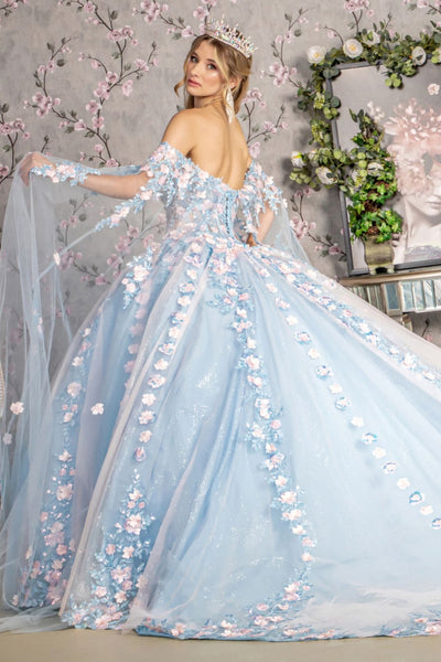 Off Shoulder Cape Sleeve Ball Gown by GLS Gloria GL3468