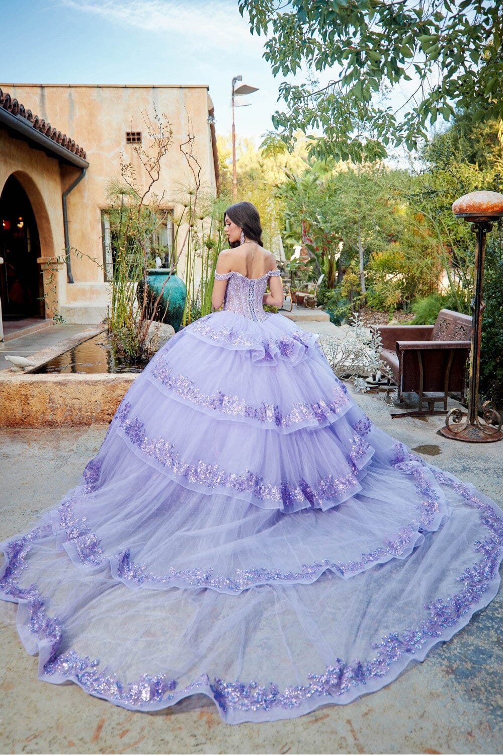 Off Shoulder Puff Sleeve Ball Gown by Bella Princess PQ1041