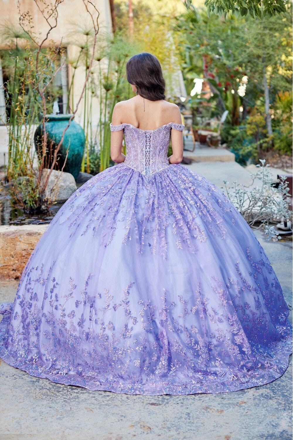 Off Shoulder Puff Sleeve Ball Gown by Bella Princess PQ1041