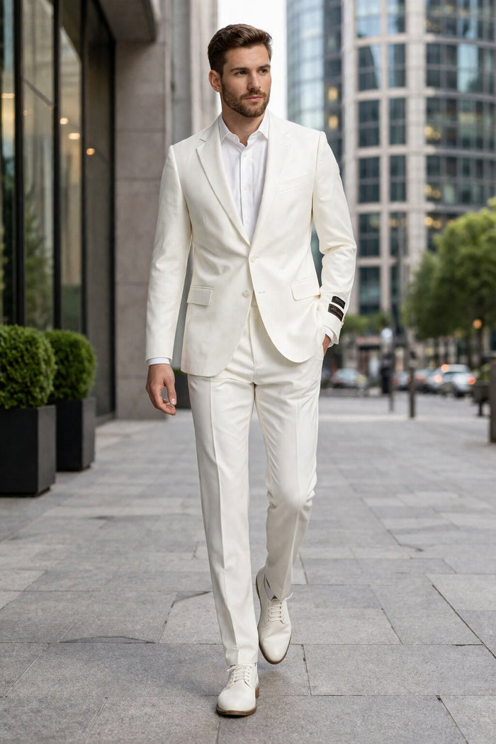 Tiglio Luxe Novello Off-white Wool Suit