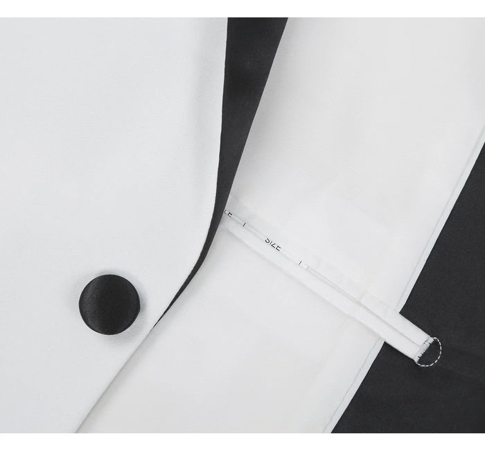 Men's Slim Fit 2-Piece Off-White Shawl Lapel Tuxedo Suit