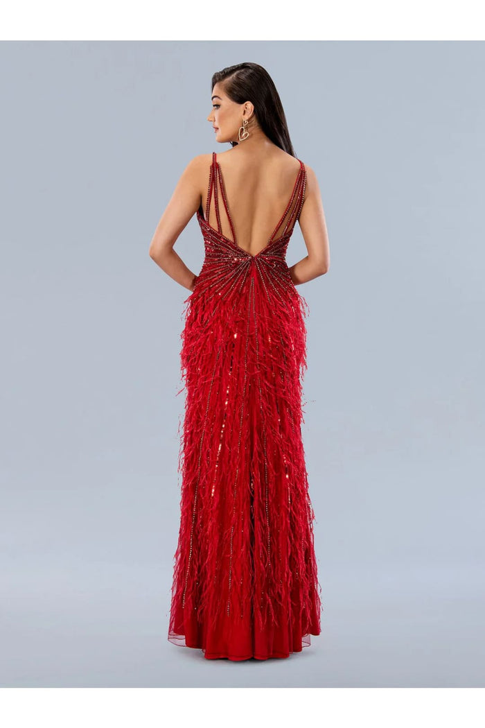 Off White Prom Dress Feather Formal Evening Gown Stella Couture 24206