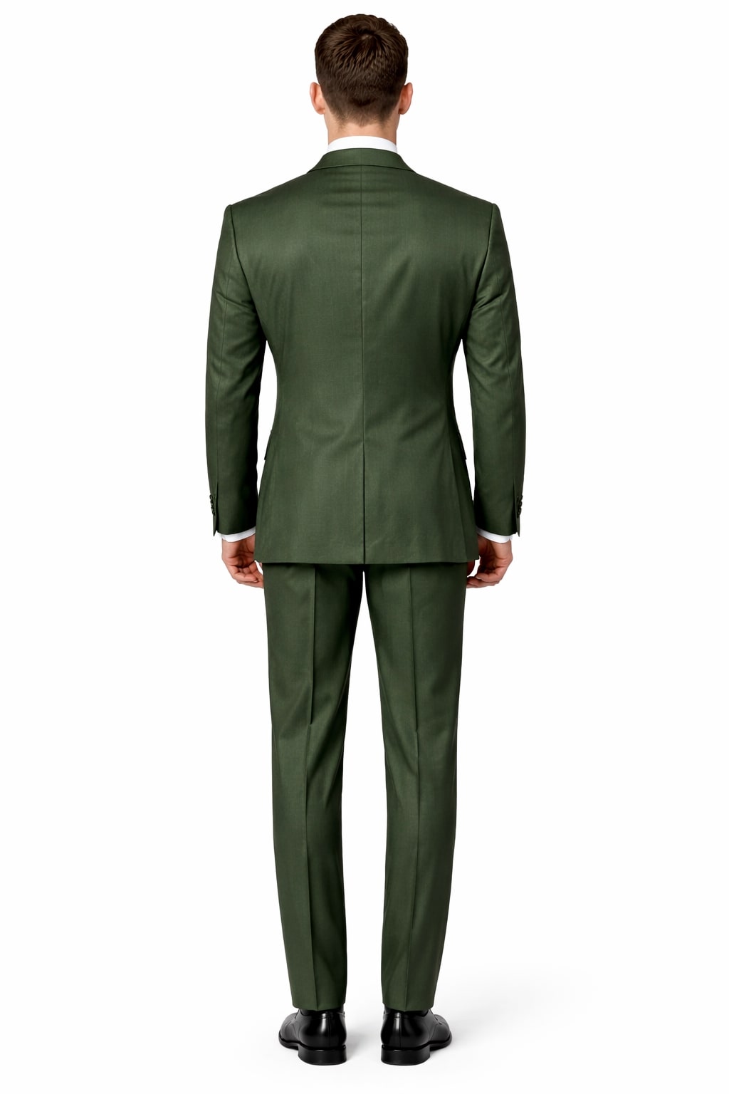 Men's Double Vents 3 Button Olive Green Cheap Priced Business Suits Clearance Sale
