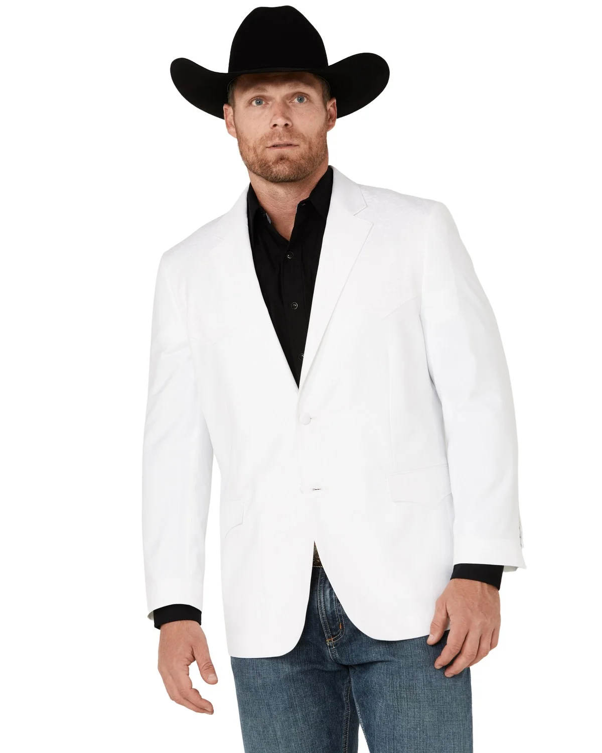 White Western Blazer - Cowboy Style Sport Coat