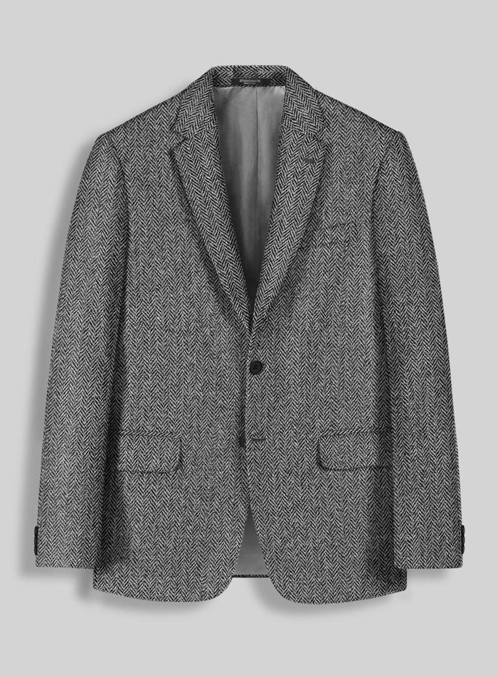Men’s Grey Herringbone Winter Cowboy Blazer – Western Sport Coat Jacket