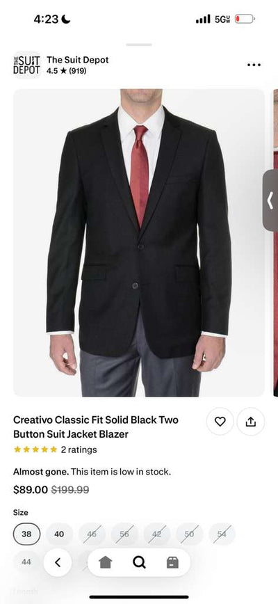 Men’s Solid Black Two Button Suit Jacket Blazer With White Pants | Black Blazer Sport Coat