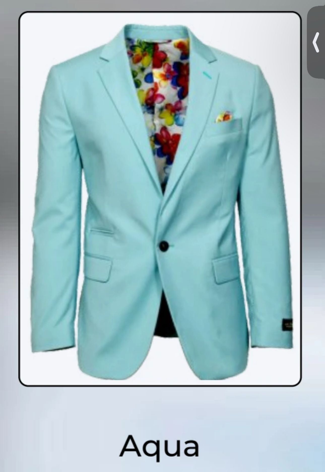 Men’s Aqua Slim Fit Blazer with Floral Lining