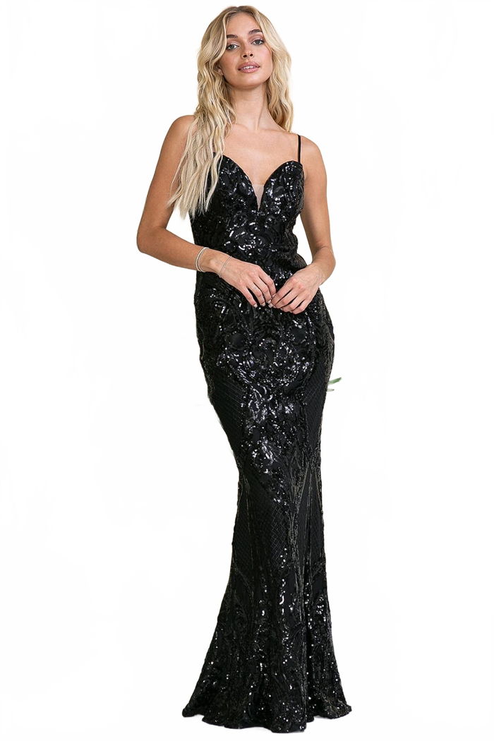 Amelia Couture 791 Sweetheart Sleeveless Sequin Formal Gown