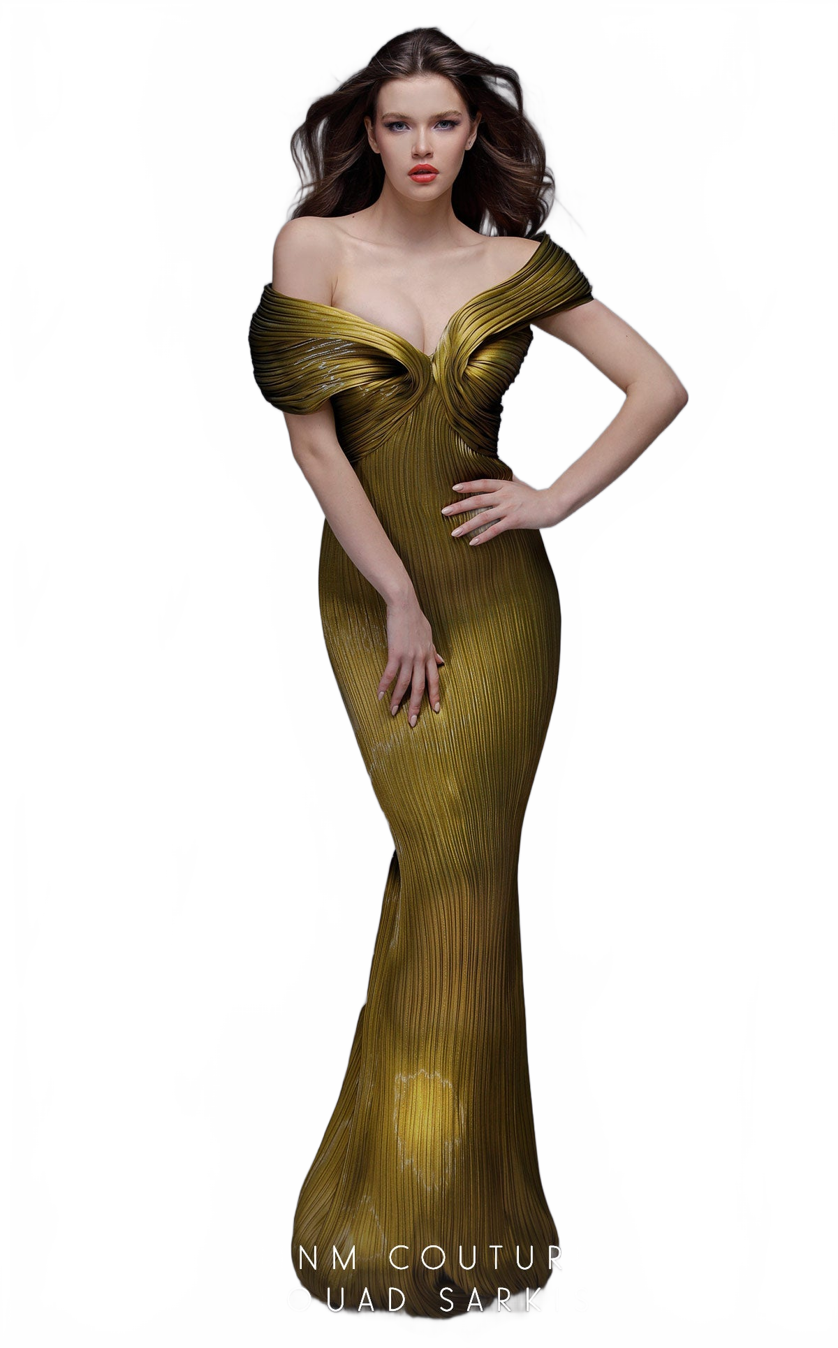 Fouad Sarkis 2729 Off-Shoulder Gown by MNM Couture