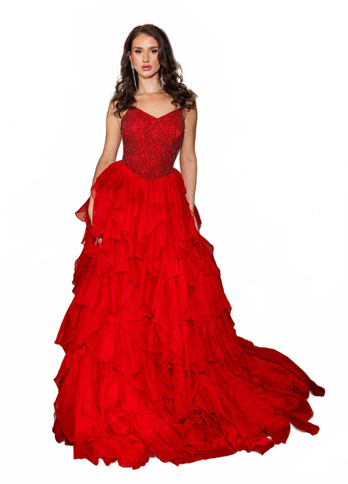 Rachel Allan 70788 Strapless A-line Ruffled Gown