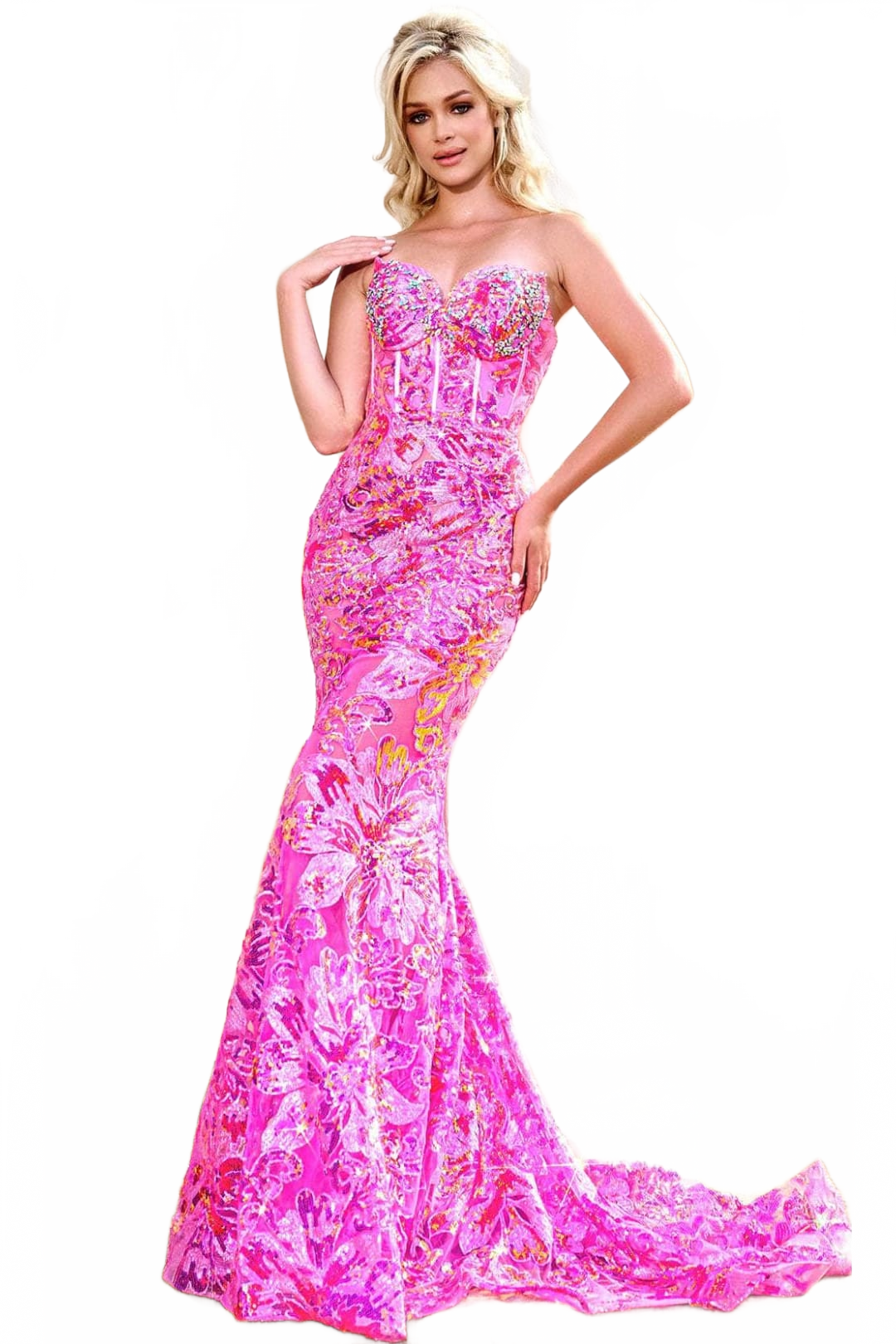 Portia and Scarlett PS24347 - long-Mermaid Prom Gown with Sequin Embellishments