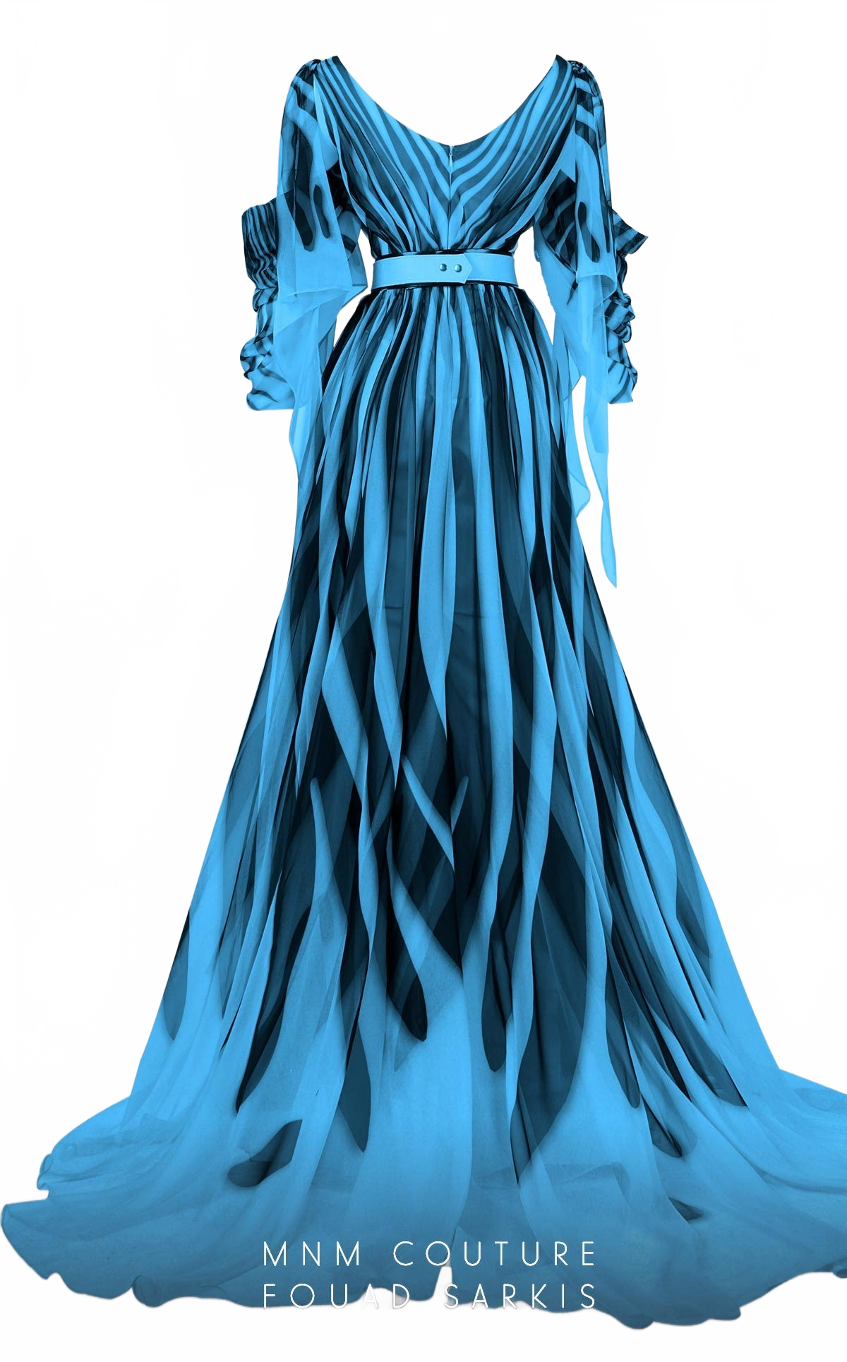 Fouad Sarkis 2748 Blue Evening Dress — Elegant Design, Perfect Fit