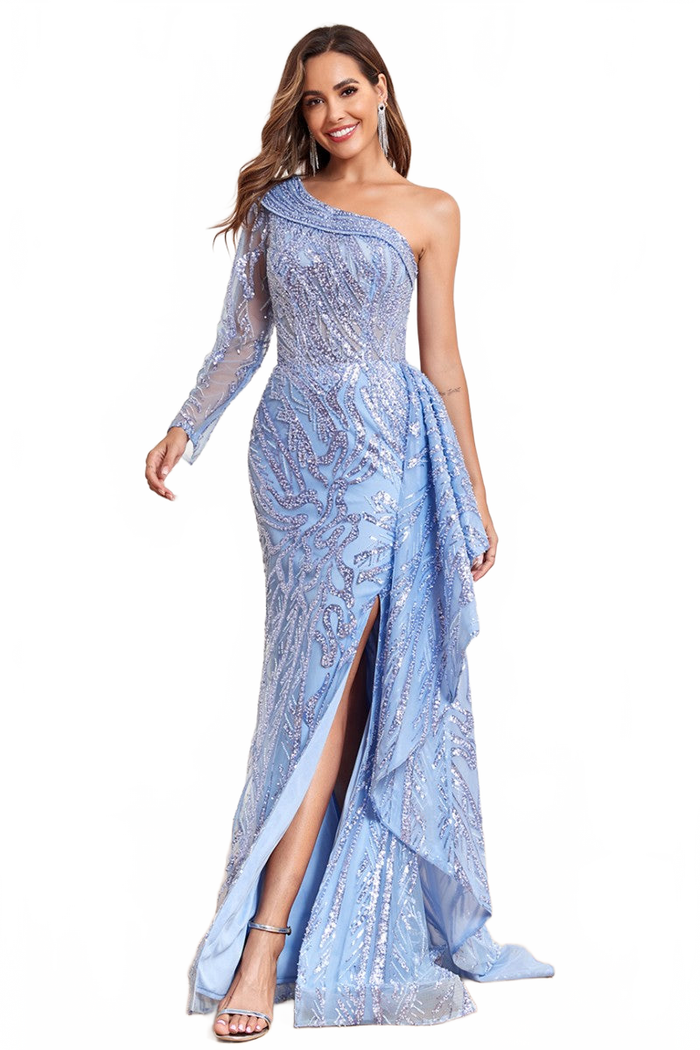 High Couture NR2302 Fitted Long Sequin Formal Evening Dress