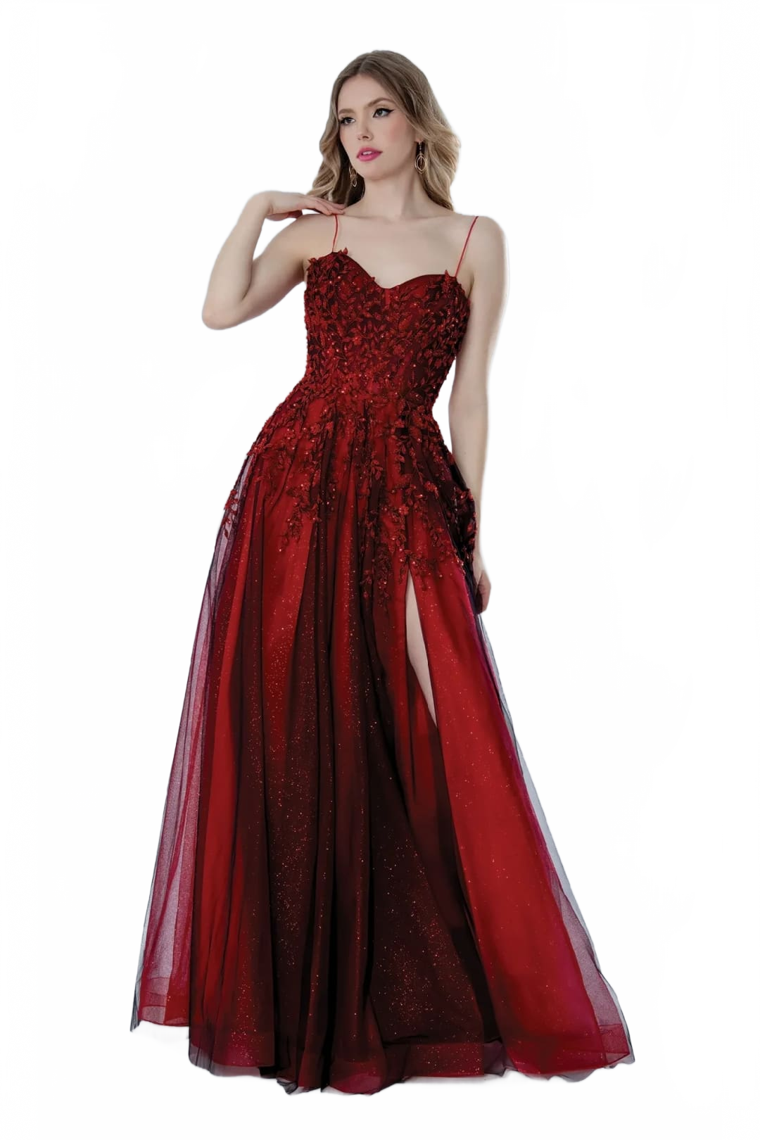 Red Prom Dress and Plus Size Evening Gown Stella Couture 25109