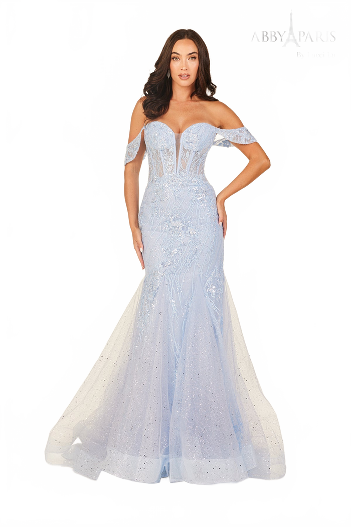 Abby Paris 90335 Off Shoulder Mermaid Evening Dress