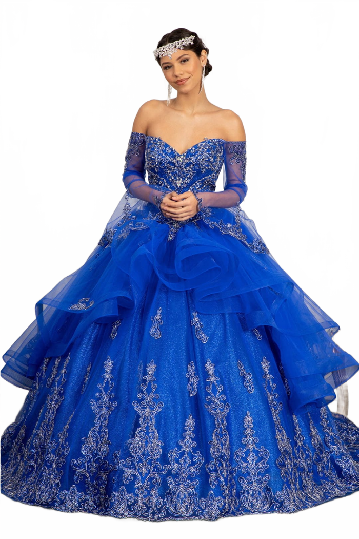 Ruffled Bell Sleeve Ball Gown by Elizabeth KGL1976