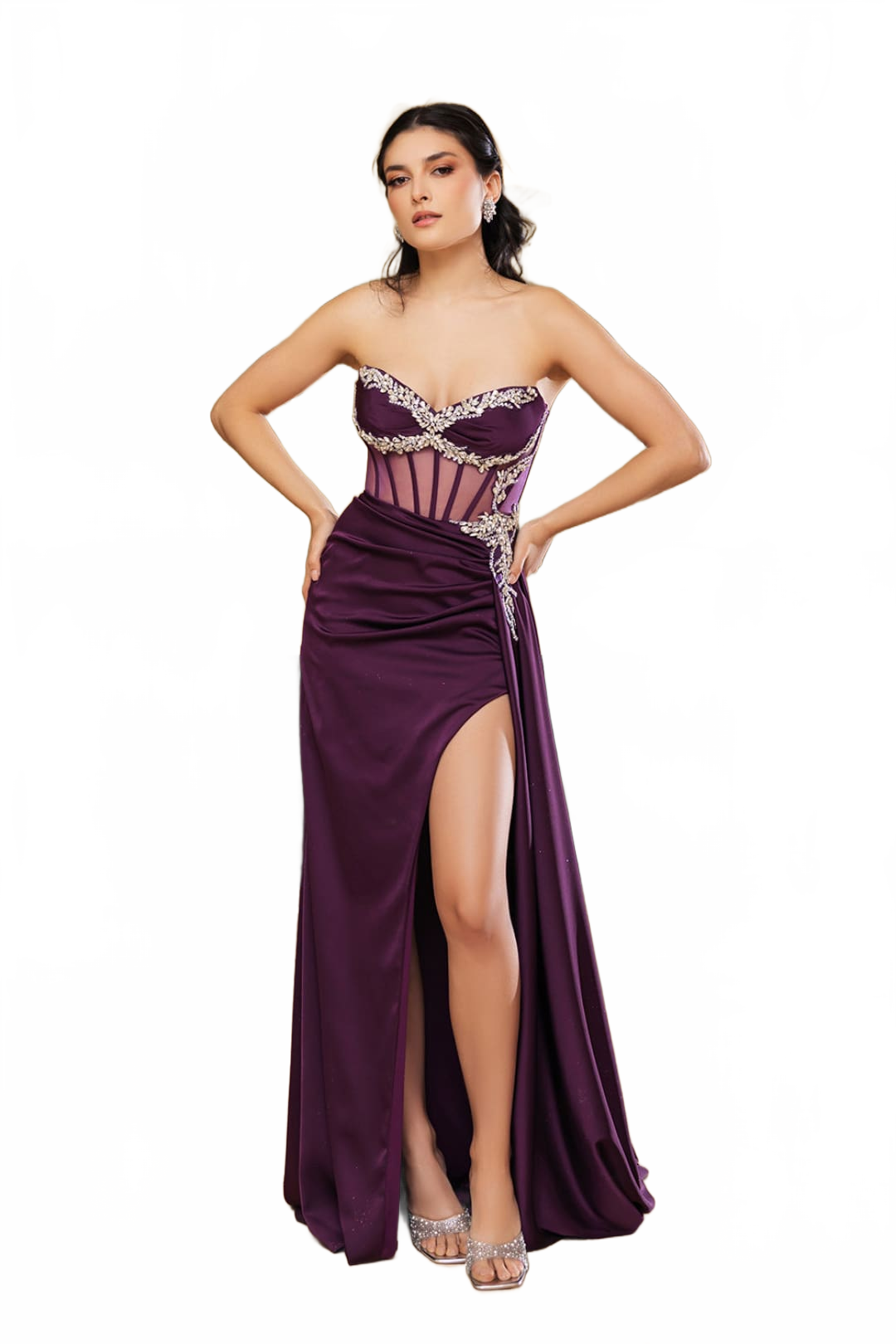 Formal Evening Dress Sweetheart Strapless Sheath By May Queen MQ2110