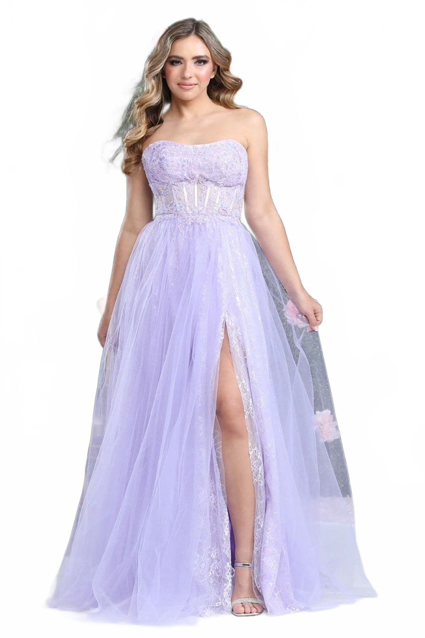 Royal Queen RQ8108 Lilac Strapless Prom Gown
