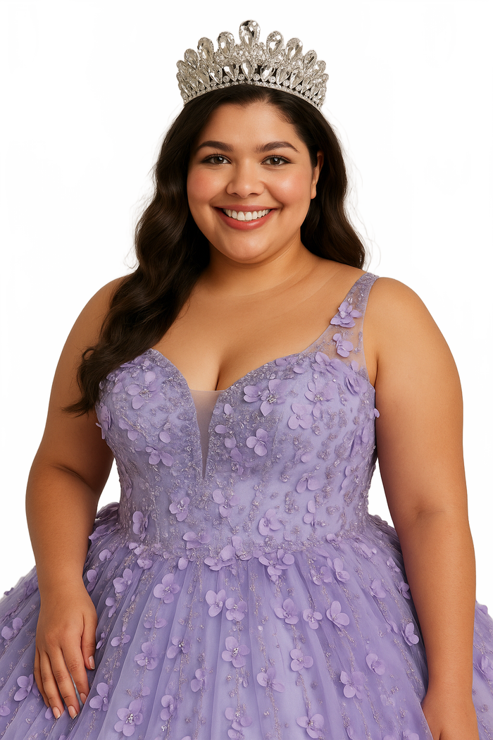 Crystal Teardrop Quinceañera Tiara – Silver Rhinestone Crown
