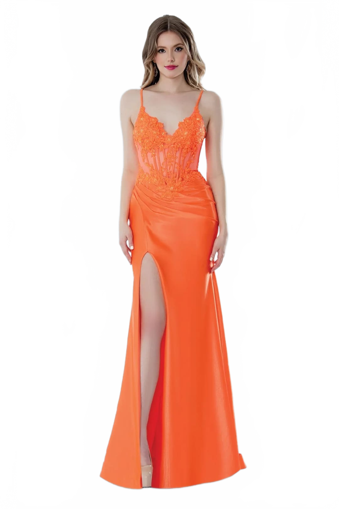 Orange Prom Dress Corset Formal Evening Gown Stella Couture 25133