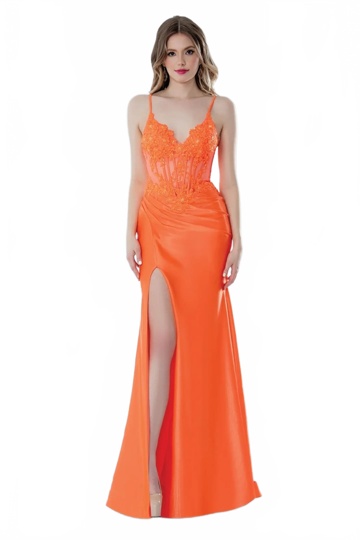 Orange Prom Dress Corset Formal Evening Gown Stella Couture 25133